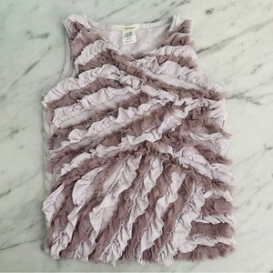 Crewcuts Silk & Cotton Ruffle Lavender Tank Size 4-5